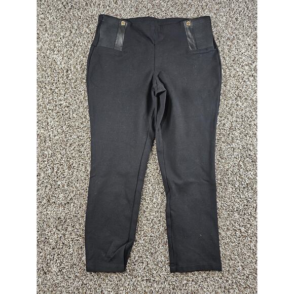 Anne Klein Pants - Anne Klein Womens Sz L Pull On Skinny Leg Dress Pants Black Tummy Slimming